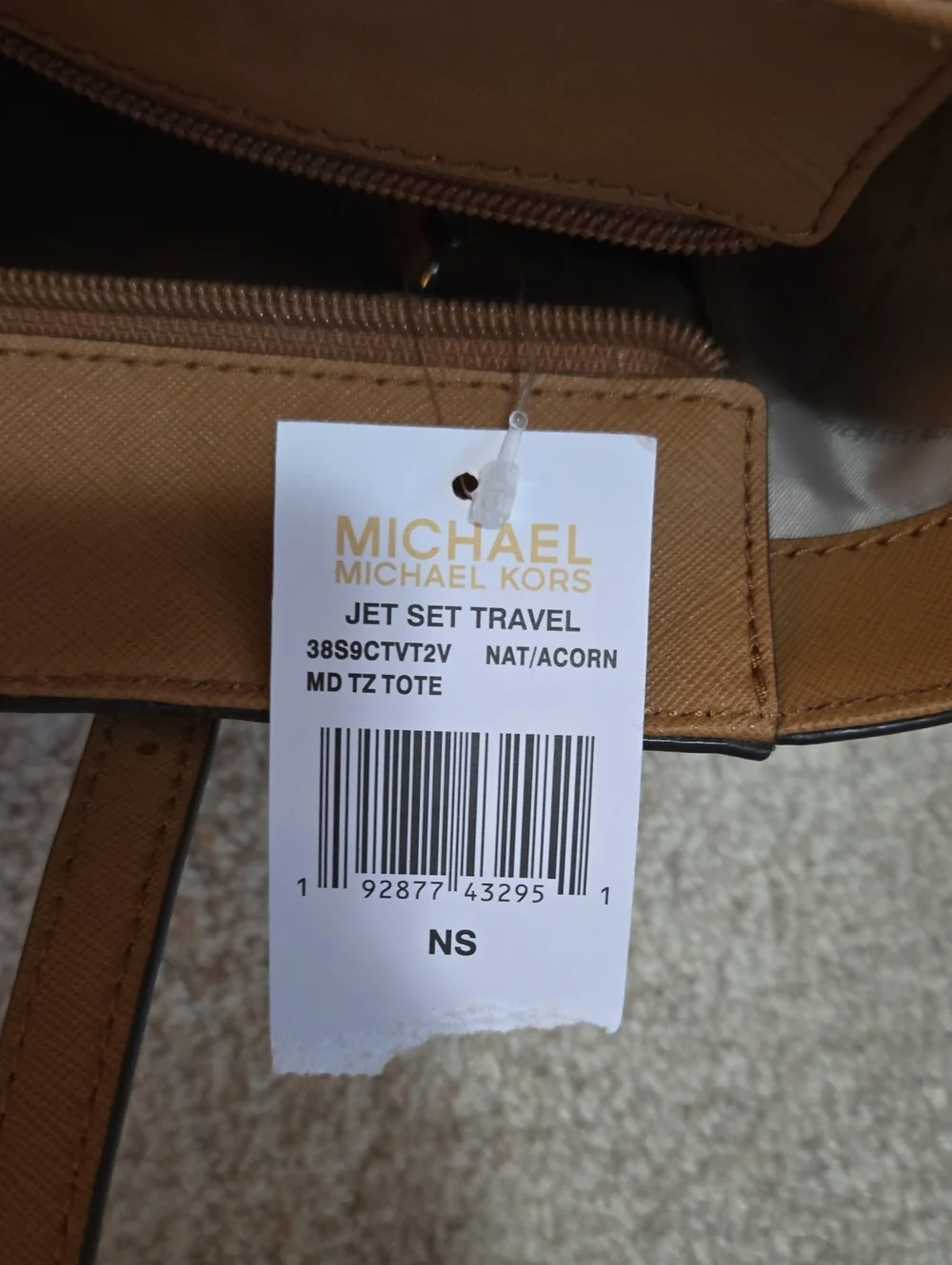 Michael Kors Tan/Beige Signature MK Tote Bag - Picture 9 of 11